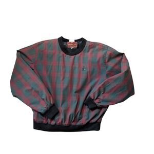 VINTAGE PROQUIP Plaid windbreaker/golf pullover jacket, size Large